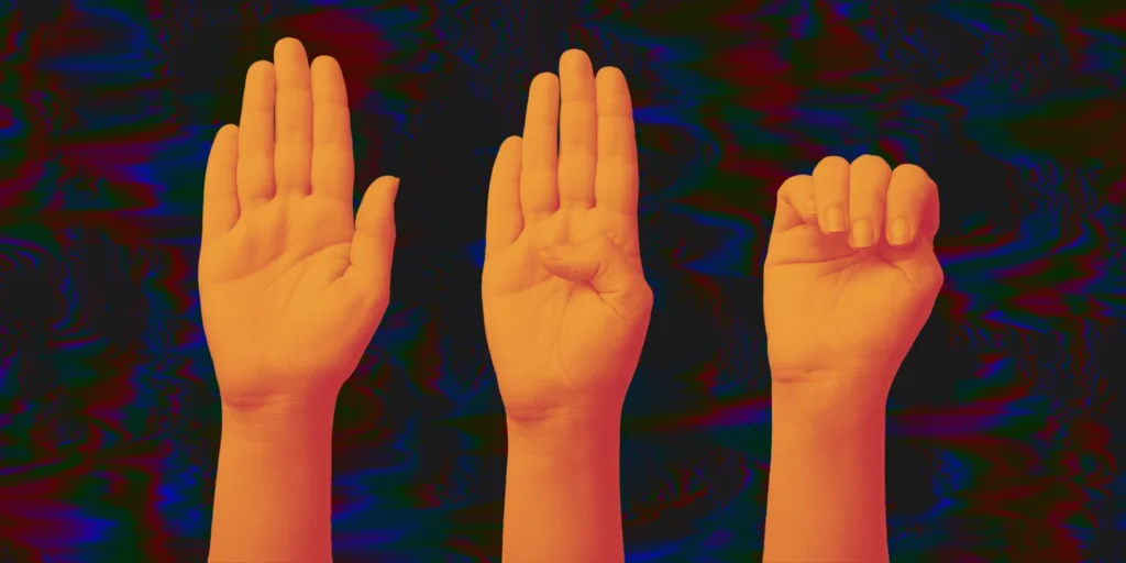 SOS hand signal rescues